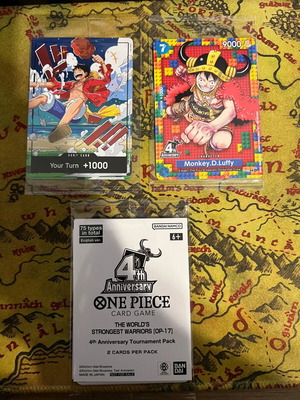 One Piece OP17 4th Anniversary Promo Card Set Lego Luffy Don Pack