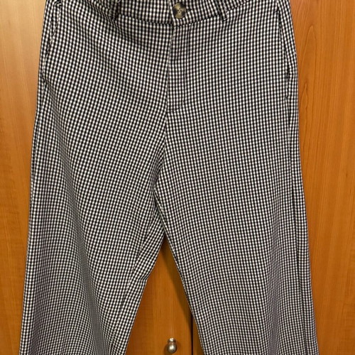 Zara 3/4 checked pants like new, size M 38 10, black white