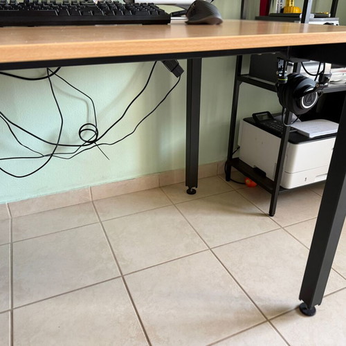 Dromeas desk metal frame beech 120x80x72 cm like new