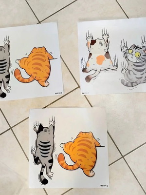 Cat stickers for kids room, pack of 6, new