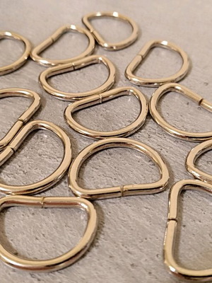 Κρίκοι D-rings 32×22 χιλιοστών σετ 15 τεμαχίων νίκελ καινούργιο