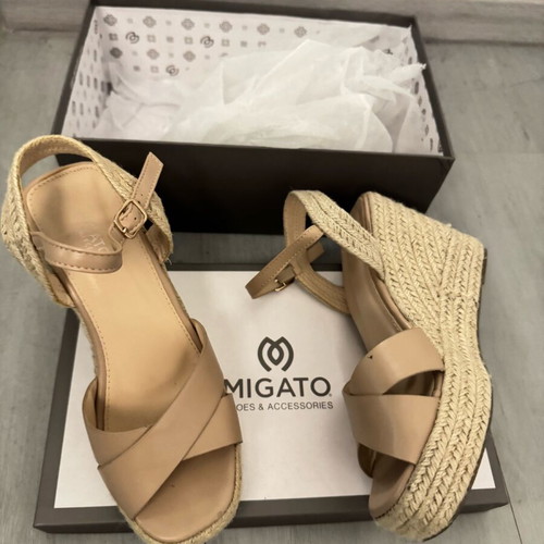 Migato women's platform shoes used, size 38, beige