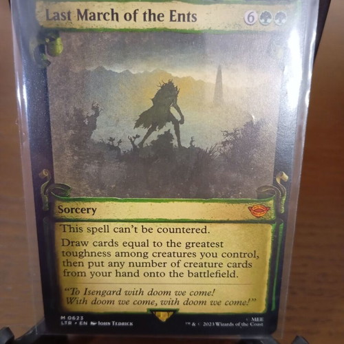 last march of the ents mtg card FOIL] (Borderless Poster) then put any number of creature cards from your hand onto the battlefield. Magic the Gathering Last March