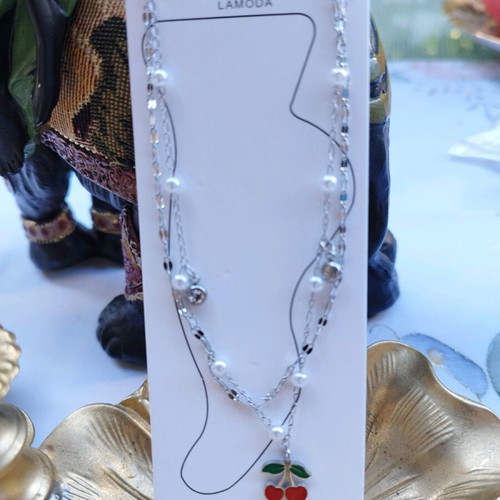 Anklet bracelet new with crystals and pearls silver