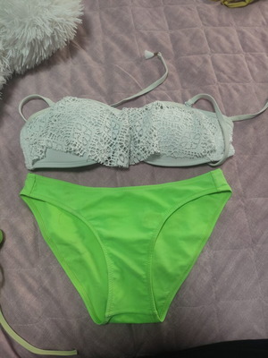 Swimsuit medium used, white and green