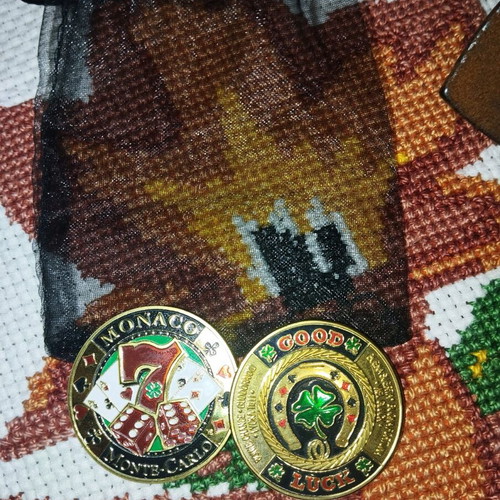 Collectible lucky coins like new, set of 2 from Monte Carlo and Las Vegas