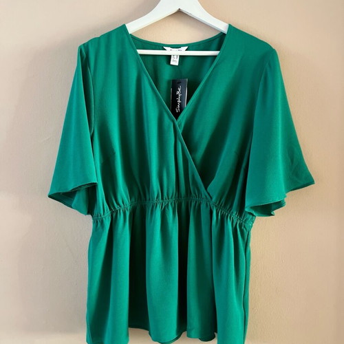 Simply Be 4XL green top new with tags