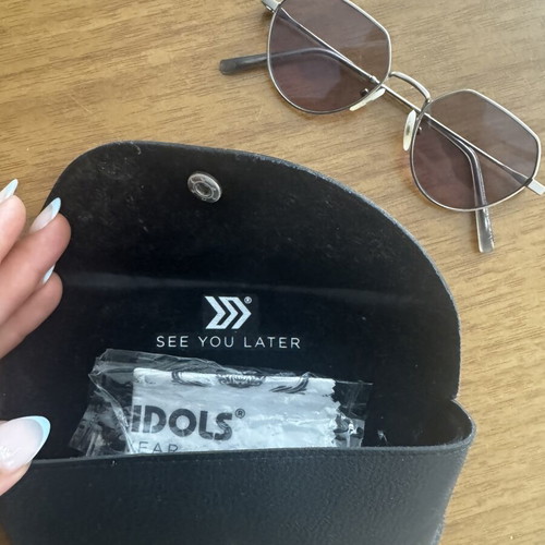 No Idols sunglasses like new, thin polygonal metal frame, grey lenses