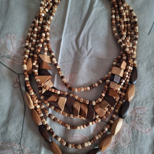 Wooden necklace, handmade, new