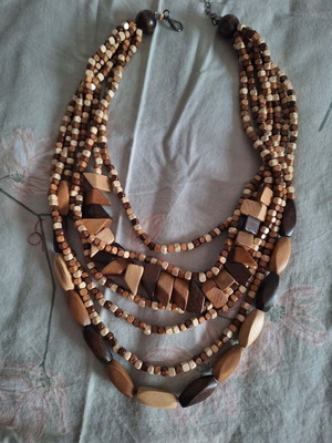 Wooden necklace, handmade, new