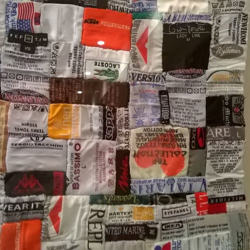 Painting with clothing labels handmade new