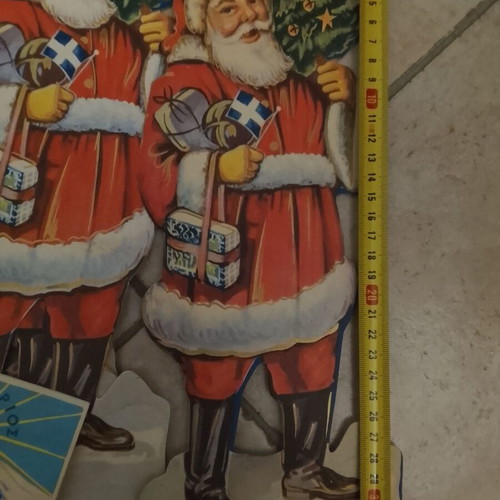 Vintage Santa Claus collectible figures card 1965 used