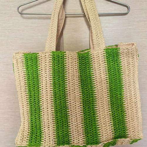 South Beach Stripes Straw shoulder bag striped like new