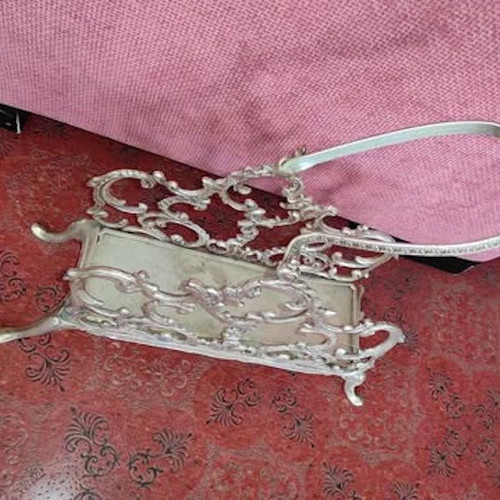 Θήκη περιοδικών με χειρολαβή μεταλλική χρυσή σαν καινούργιο