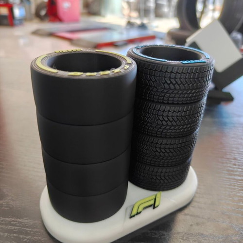 Formula 1 Pencil Holder new with dual compartments and tire design