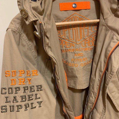 Superdry beige military jacket used, size medium