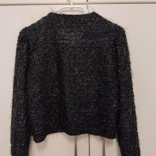Black short jacket used, padded and lined, size M