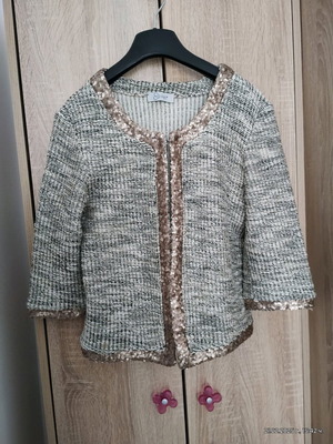 Tweed bolero like new with gold threads, lurex and sequins medium size