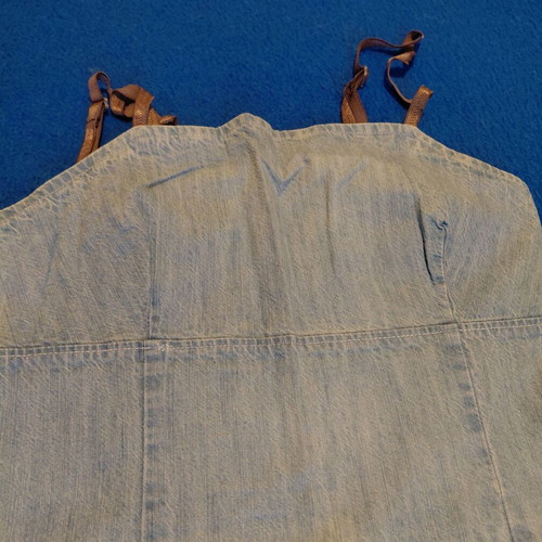 Mini denim dress like new with straps and small front slits