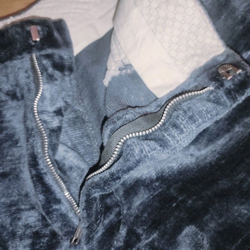 Velvet flare trousers blue used, size XS