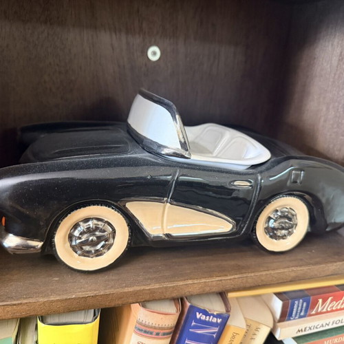 Vintage Ceramic Storage Box 50s Convertible Car Corvette like new