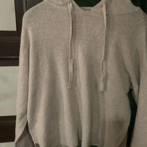 Teranova women's elastic hoodie sweatshirt like new, gray beige