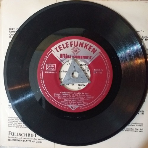 Collectible 45 RPM records used, classical music, set of 3