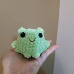 Handmade knitted amigurumi frog plush new
