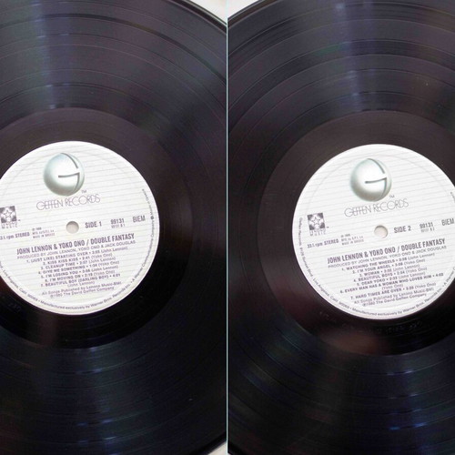 Double Fantasy vinyl record used, rock by John Lennon & Yoko Ono