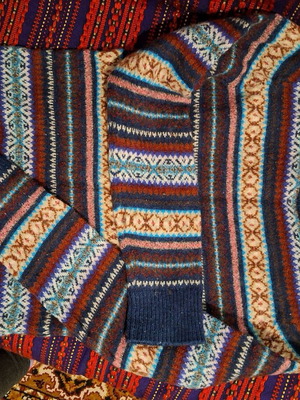 Men's wool sweater S used, colorful H&M