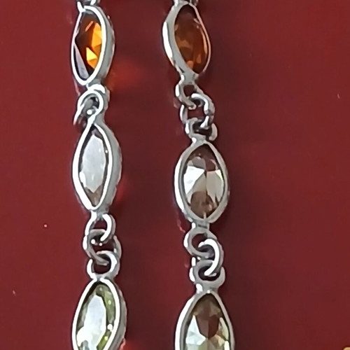 Silver 925 earrings with semi-precious stones, like new, 3.5 cm
