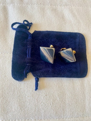 Vintage cufflinks in gray metallic color like new