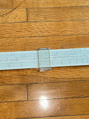 Sun Hemmi No.259 Slide Rule, bamboo with white coating