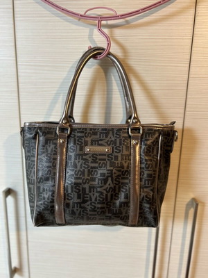 Sisley shoulder bag like new, black and grey