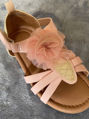 H&M Παιδικά Δερμάτινα Πέδιλα Νο 25 Ροζ Άριστη Κατάσταση