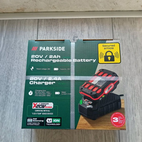 Parkside battery 2Ah and charger 2.4A new set