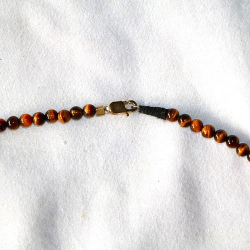 Gold necklace tiger's eye 14K 585 new, Indico jewels