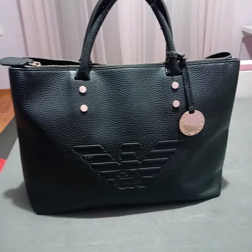 Armani Exchange handbag used, black, 30x40 with wear on handles