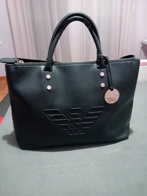 Armani Exchange handbag used, black, 30x40 with wear on handles