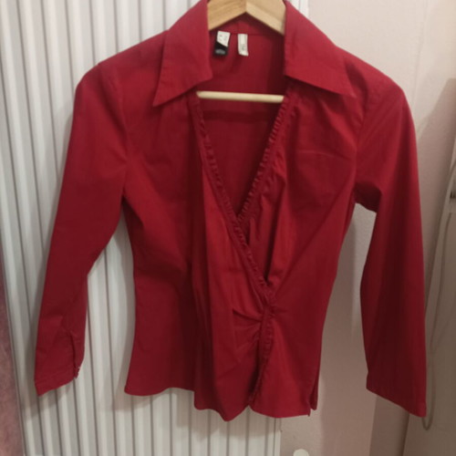 Red wrap shirt Mango like new, lightly worn