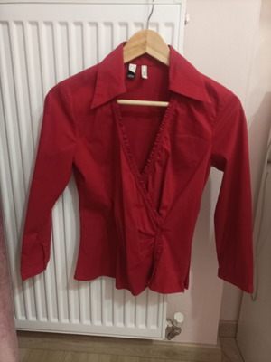 Red wrap shirt Mango like new, lightly worn