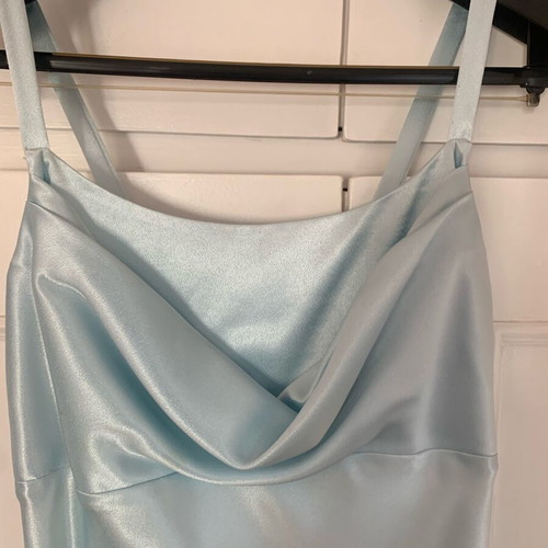 Crepe satin dress in baby blue, like new