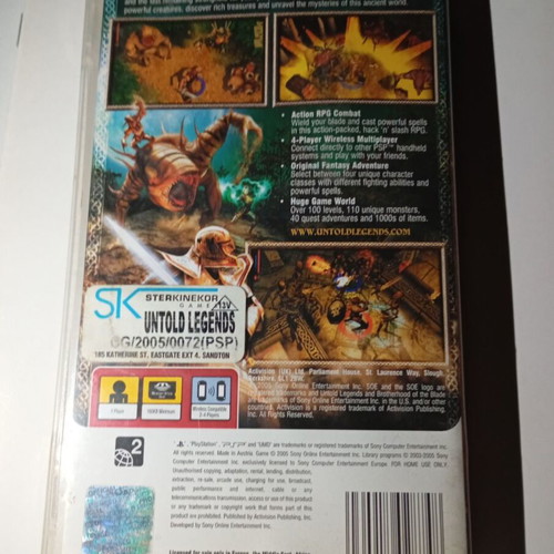 Untold Legends PSP game used, action adventure simulation