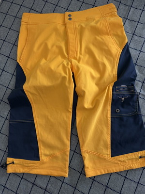 Chiemsee men's long swim shorts size S new, blue and orange