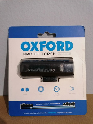 Oxford Bright Torch White Beam 40 Front Bicycle Light new