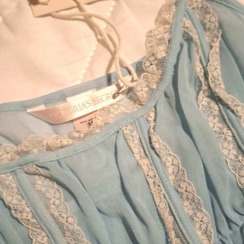 Victoria's Secret Light Blue Lingerie Top French Collection Size Medium New