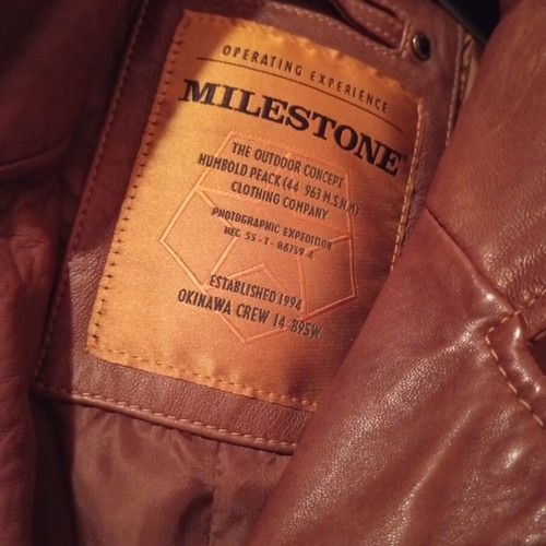 Milestone leather jacket men's long like new brown size L