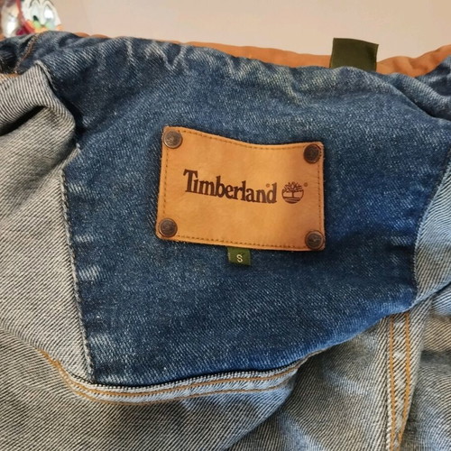 Vintage denim jacket Timberland "Rugged" with leather collar like new