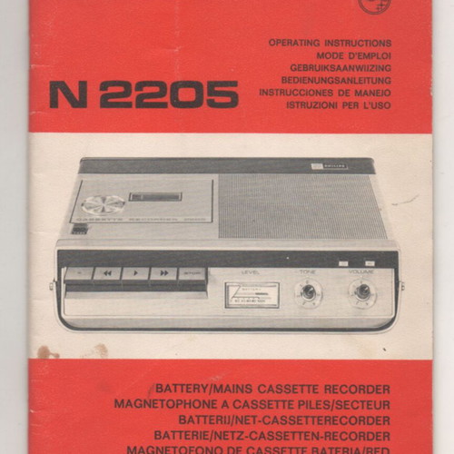 Philips N2205 Cassette Recorder Operating Instructions Manual used