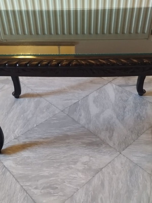 Classic vintage coffee table solid wood and glass like new